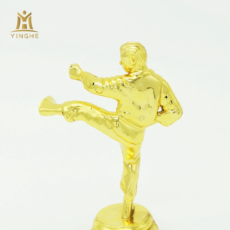Custom plastic award karate trophies parts and components for champion