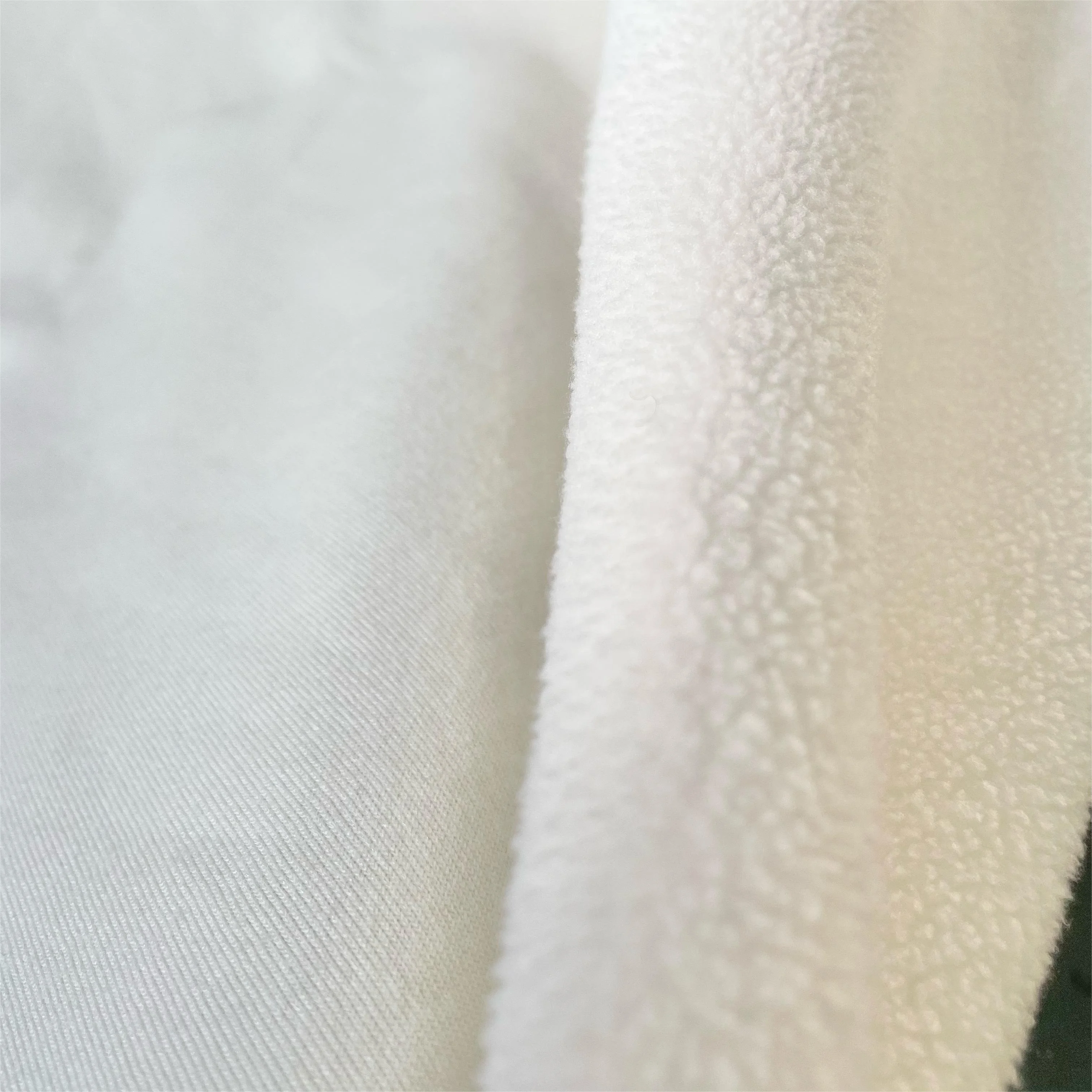 65% polyester 35% cotton stretch Australian grain knit fleece fabric thick jacket hooded sweater fleece sportswear