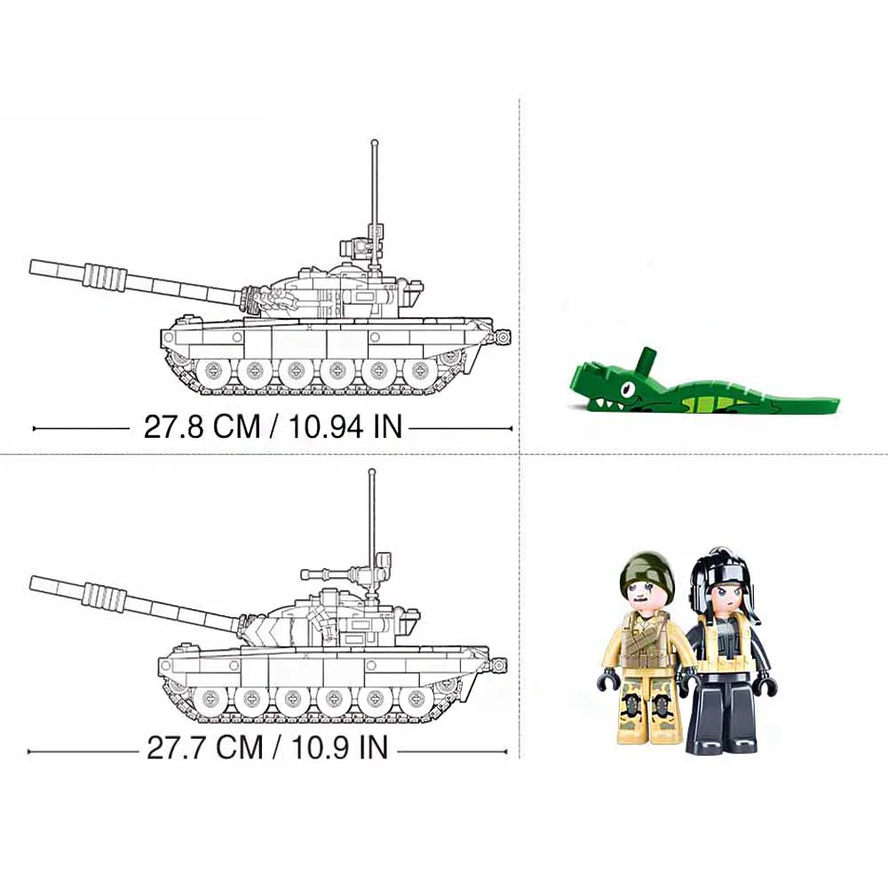 Sluban Building Block Toys Morden Military B1011 Main Battle Tank 2 IN1 770PCS Bricks Armored Car Compatible With Leading Brands