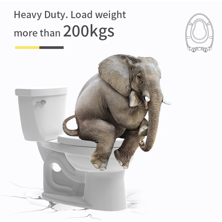 SU033 Modern Sunten WC Toilet Seat Lid UF PP Urea Material Soft Close with Rust Resistant Universal Hinges for Hotel Use