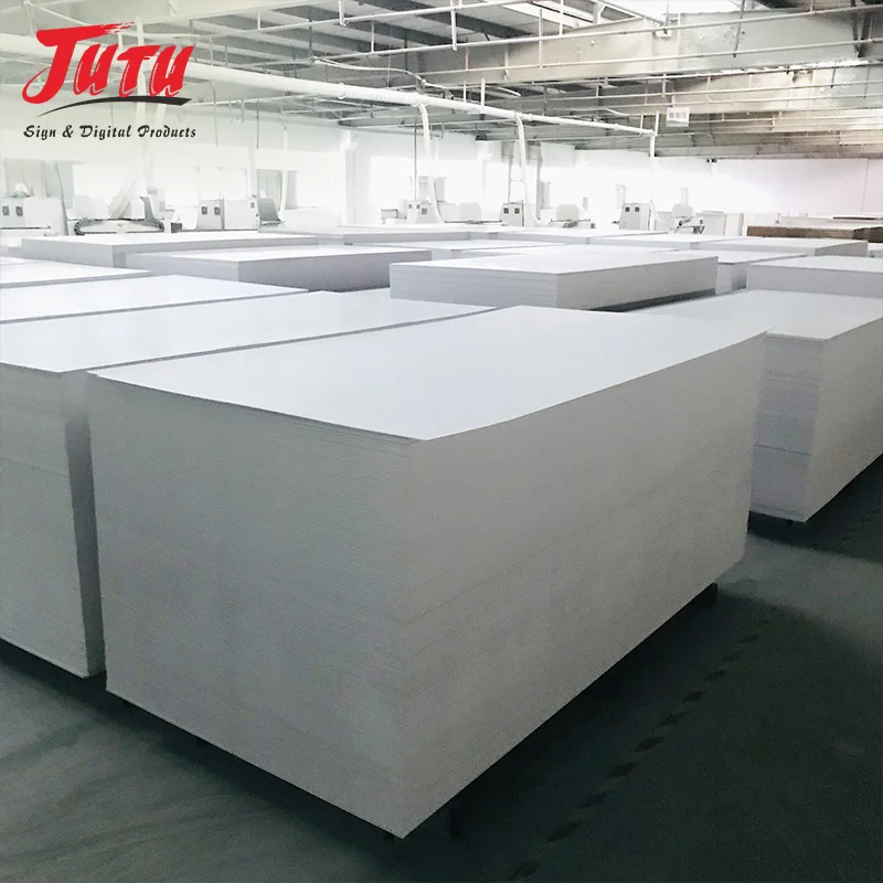 JUTU Factory Price 12mm 0.5 density 4x8 sintra board pvc foam forex sheet