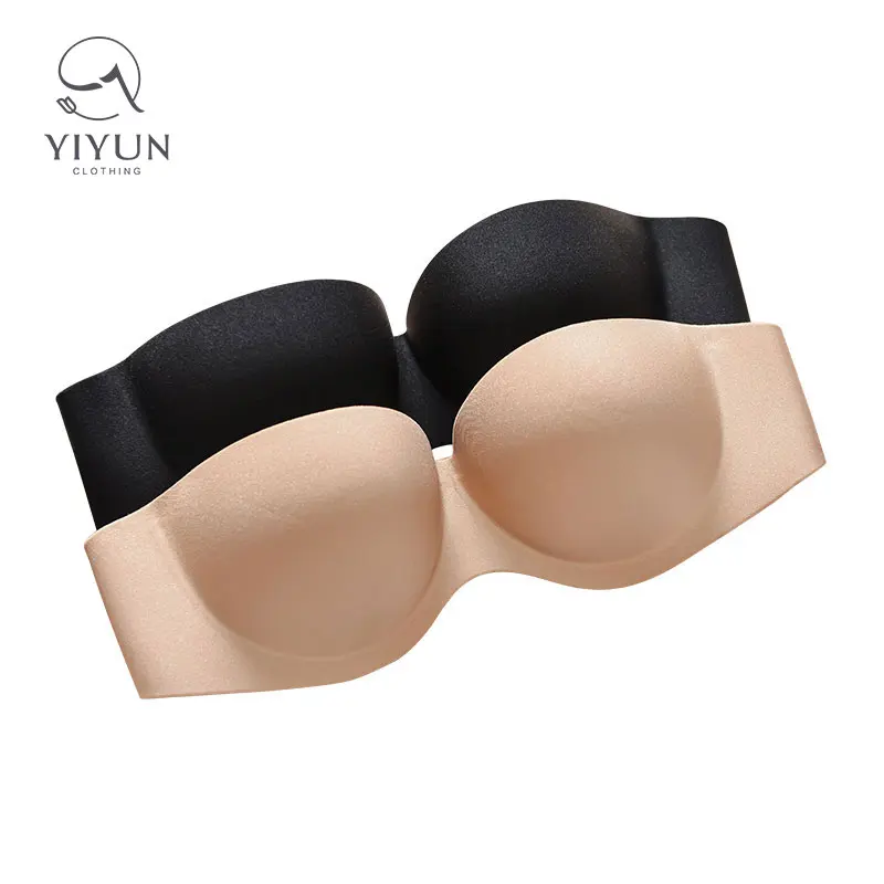 Oucheng Plus Size D Cup Invisible Push Up Bra Breathable Strapless Seamless Women Sexy Padded Bra