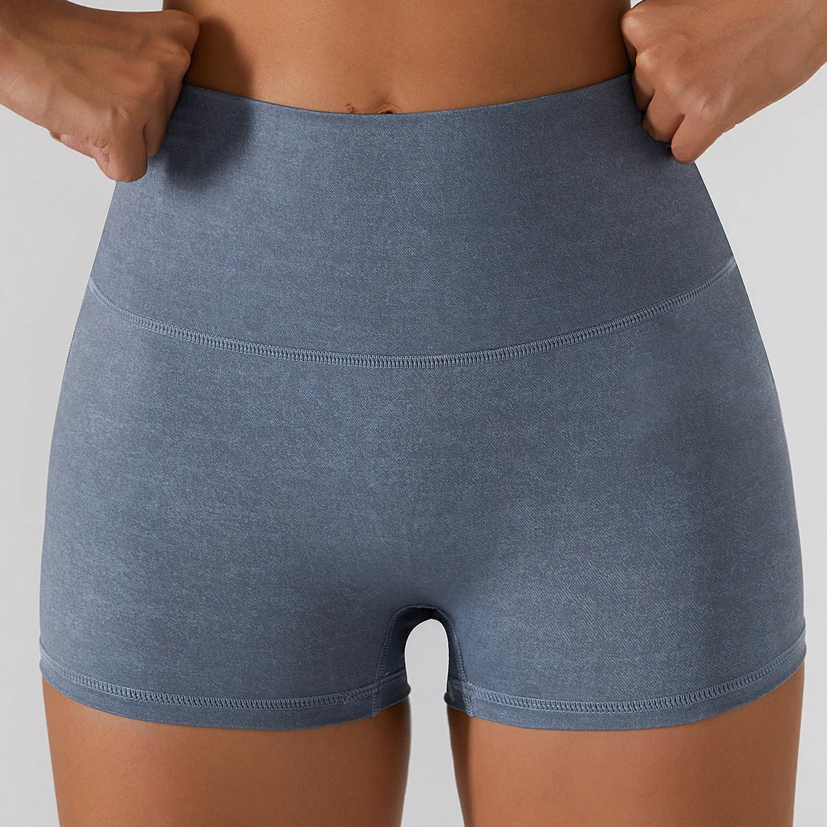 New style jeans naked yoga gym biker shorts women running dance fitness pants