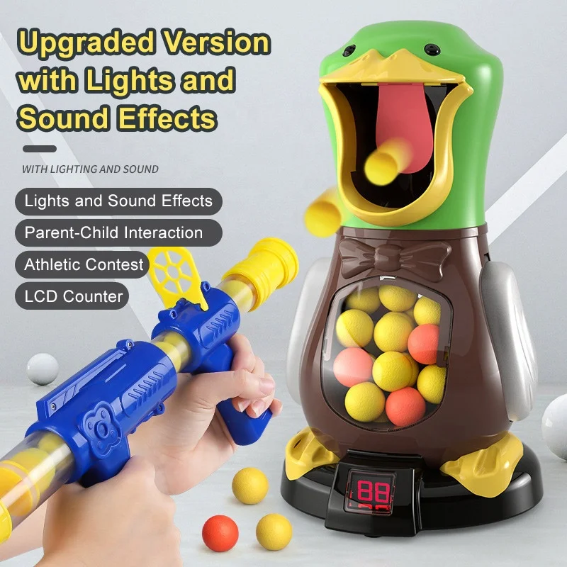 Wholesale Aerodynamic Soft Gun Children Toys Beat Me Duck Multi-player Interactive Shooting Toy Light Sound Soft Bullet Gun