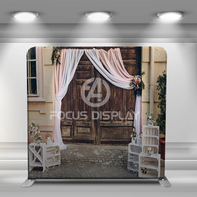 8 ft Wholesale quick installation wedding backdrop wall  tension fabric photo booth stand