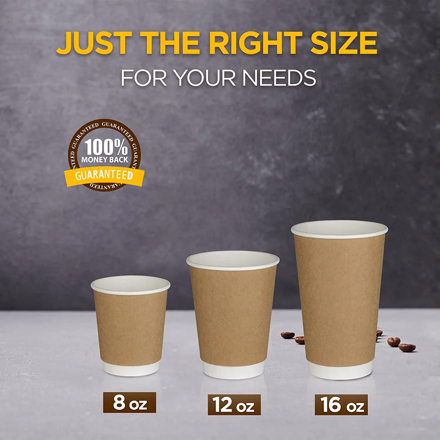 8oz 12oz 16oz Custom Logo Kraft paper Disposable Double Wall  Coffee recyclable cups Coffee Cups with Lids For Shop Party