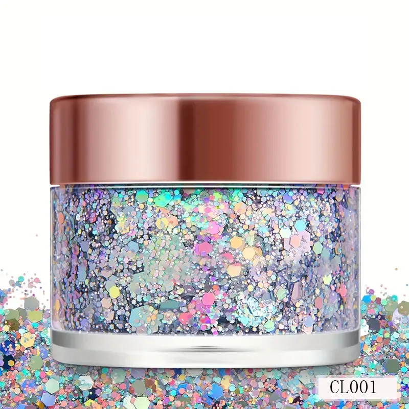 15ml Rose Gold Cap Your Logo Multi Color Factory Hot Sale Glitter Eyeshadow Palette Easy Clean By Water Chameleon Glitter Gel