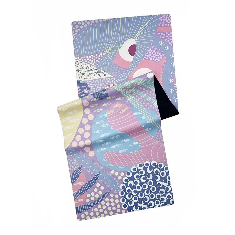 1mm Art le Ultra Thin Light Weight Portable Reversible Machine Washable Custom Print Label Eco Travel Yoga Mat With Velvet Bag