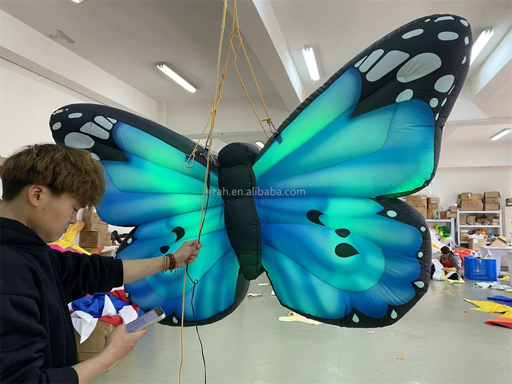 Advertising decoration inflatable butterfly with led lighting inflatable butterfly wings