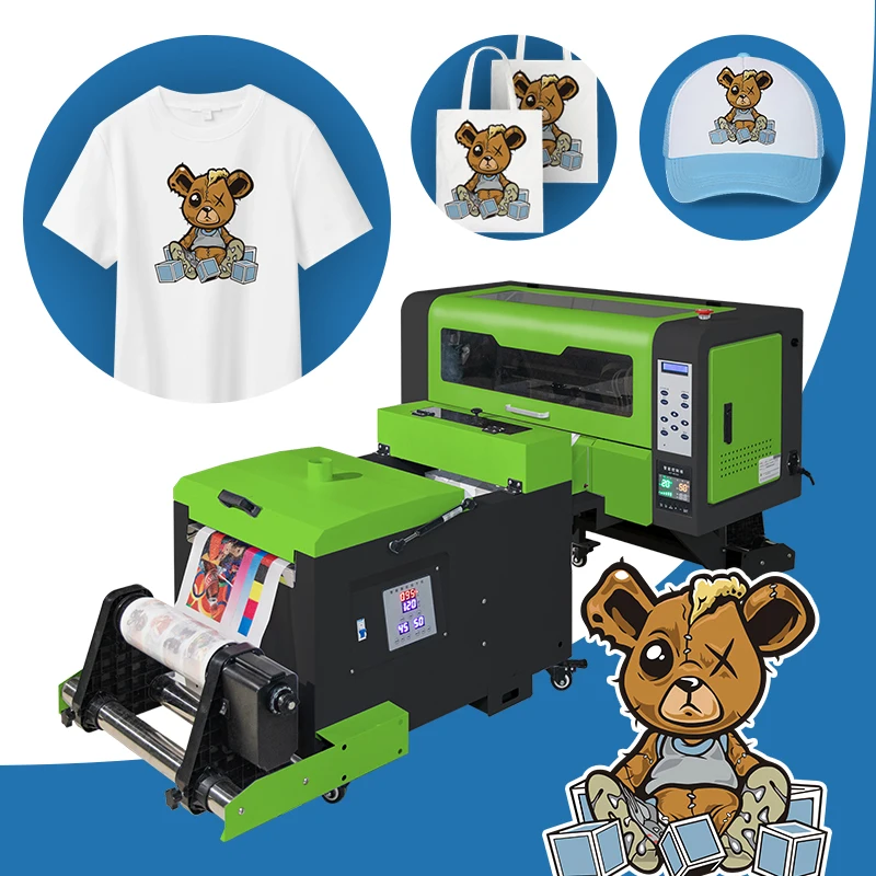 Popular T-shirt Printing Machine High Speed I3200 PET Film T-shirt DTF Printer A2 60cm Online Offline Support