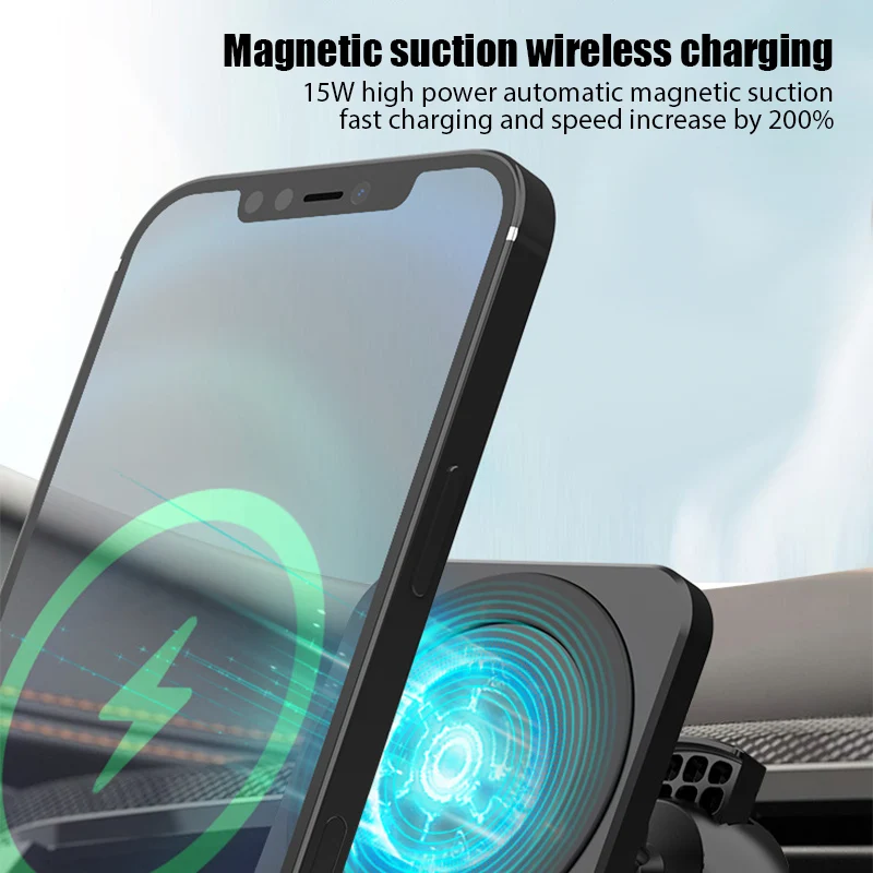 Hot Sales Custom Logo High Magnetic Wireless Car Phone Holder Charger 15W For Phone 14 pro max Car Wireless Charger