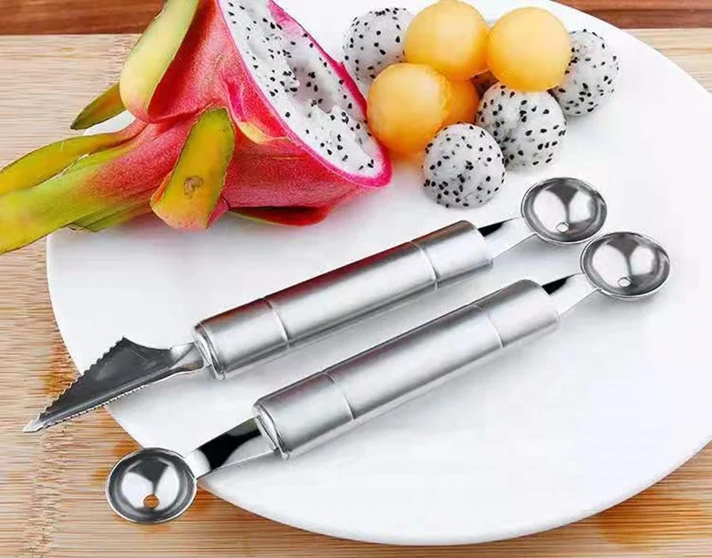 double-end kitchen gadgets selling best stainless steel fruit knife watermelon Scoops & watermelon Baller