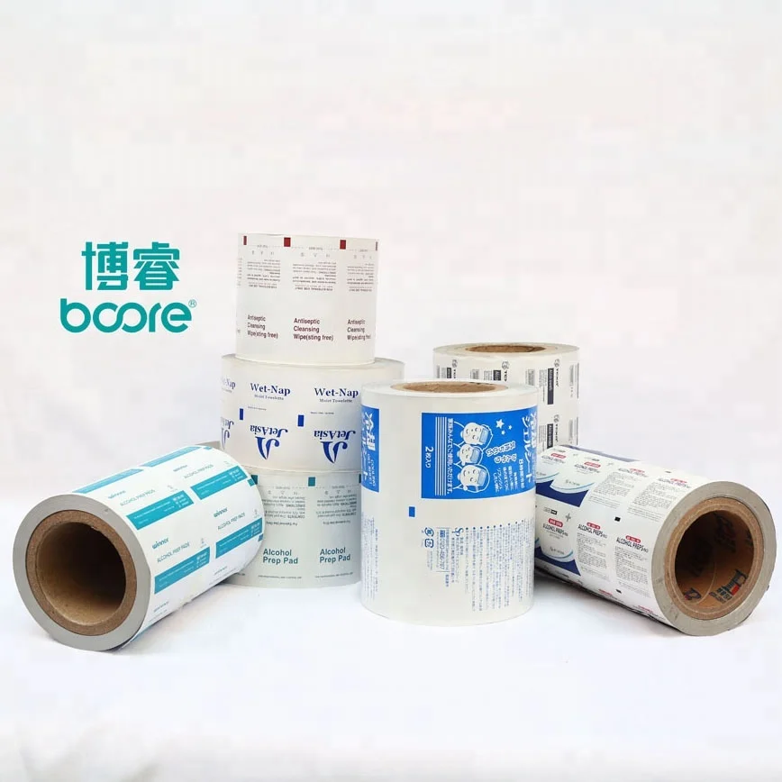 Упаковочная пленка в рулоне спиртовые медицинские салфетки влажные алюминиевая оберточная бумага ламинированная упаковочная