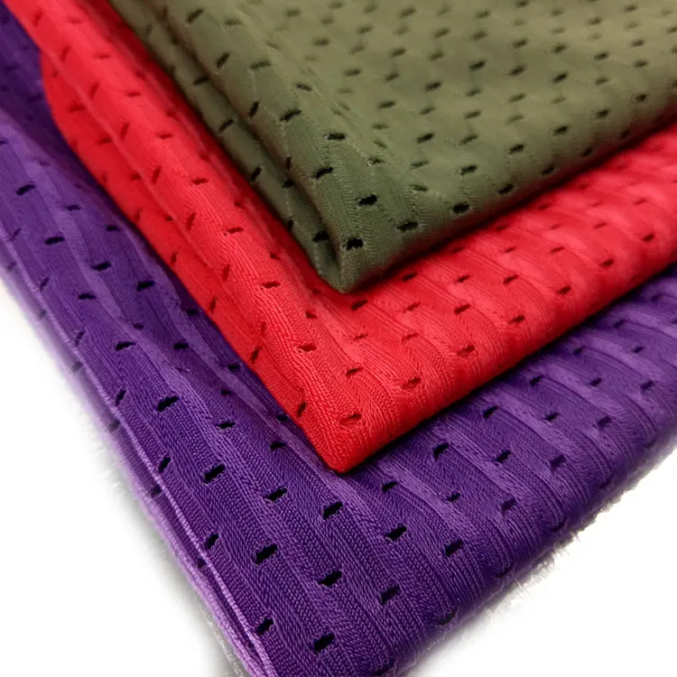 
Nylon Spandex 4 Way Strong Stretch Hole Punch Mesh Fabric for Sportswear Moisture Wicking Clothing 