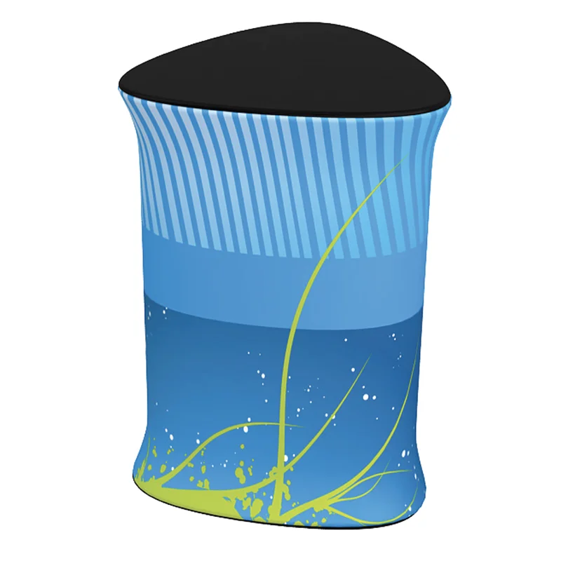 Portable aluminum promotion trade show table tension fabric oval counter table for Promotion and Advertising