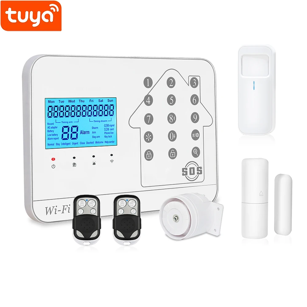 Хит продаж 2020 года! Смарт-GSM Wi-Fi сигнализация Tuya App, набор дверных/оконных контактов, многоязычный датчик обнаружения контактов