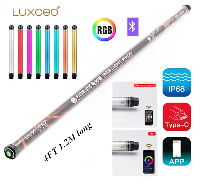  LUXCEO P120 4FT 1 2 m светодиодный светильник для фотосъемки водонепроницаемый IP68 RGB видео с управлением через приложение полноцветный студийного