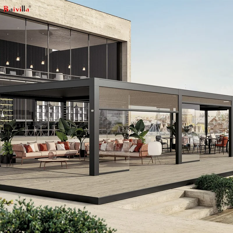 Bioclimatic Aluminum Pergola 3x3 3x4 4x4 6x4 m OEM Factory Modern Outdoor Bioclimatic Pergola Aluminum Louver Pergola