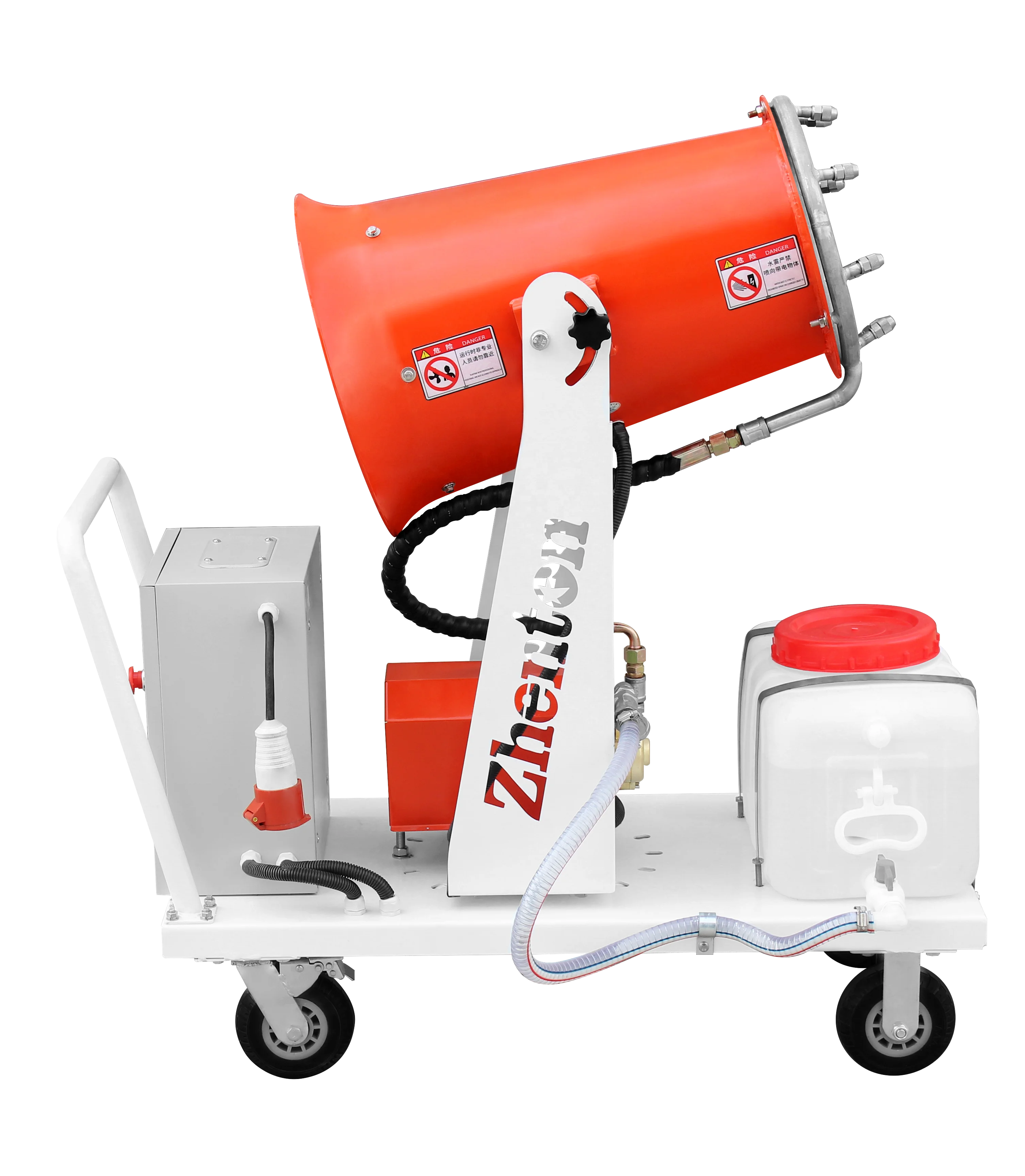 Hand-push Mobile Mist Cannon Garden Lawn Cooling Deworming and Weeding Using 30m Fog Cannon Water Pump