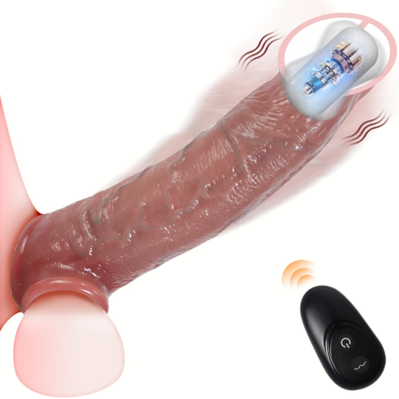 Realistic Penis Lengthening And Thickening Sleeve Vibrating Condom  Adult Vibrating Sex Toys Men Brinquedos Sexuais