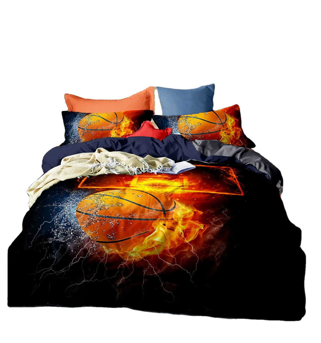 Модный домашний текстиль постельное белье 3D спортивные Баскетбол Футбол пододеяльник, комплект из 3 предметов, комплект одежды