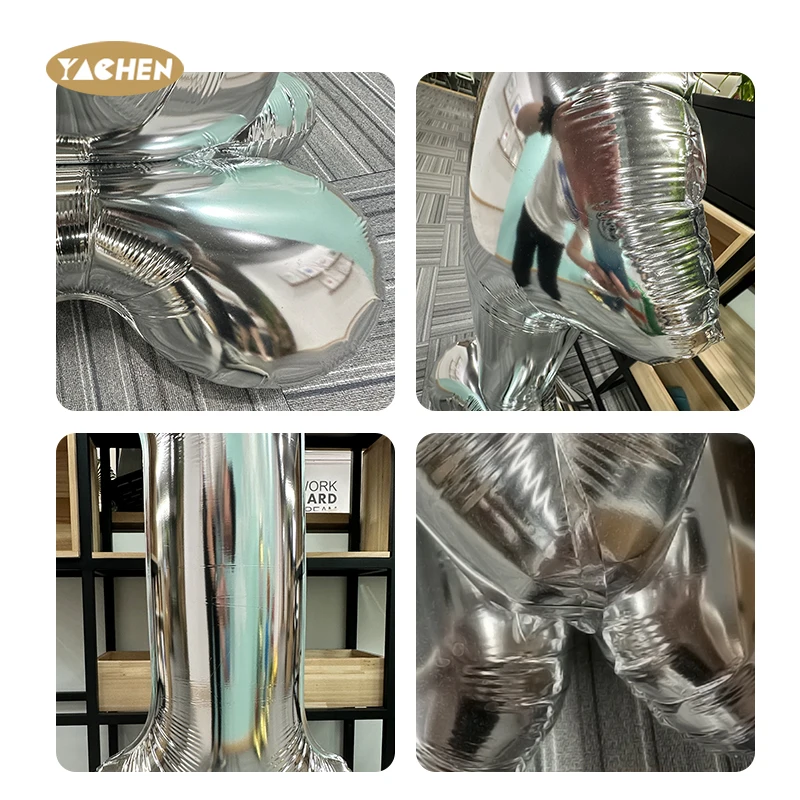 YACHEN Happy Birthday New Year Party Decoration Self Standing Big Giant Gold Silver Helium Foil Number Balloons 50 Inch