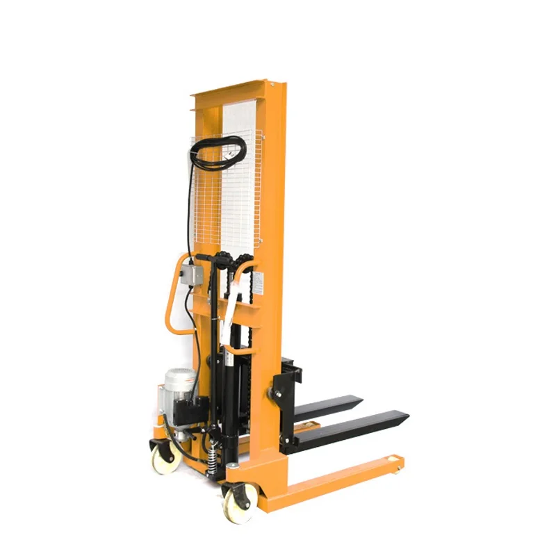 1000kg capacity economic semi electric stacker pallet truck cargo handling lifter