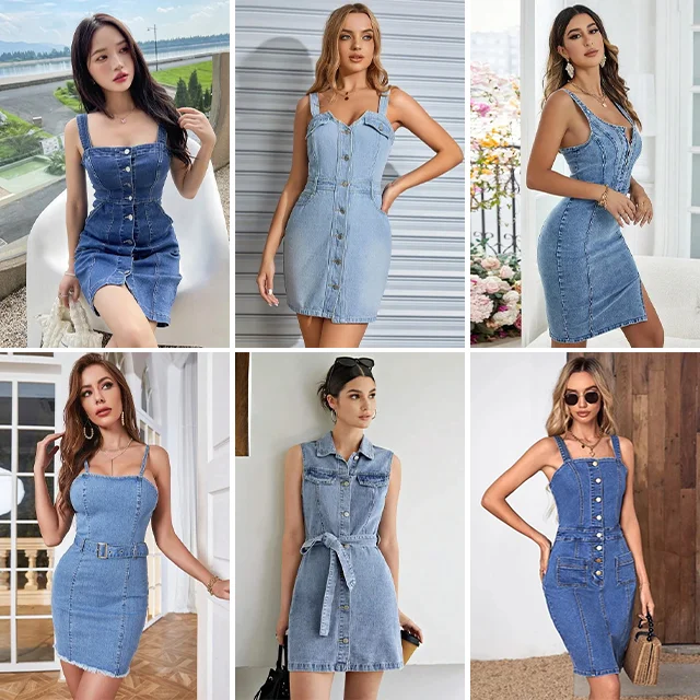 A large number of new low - price wholesale manufacturers direct denim casual dress second-hand clothes