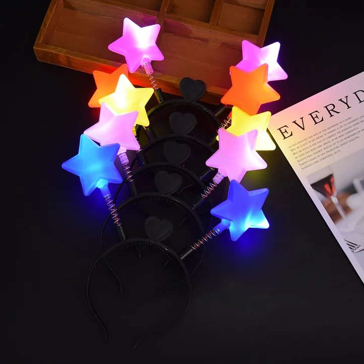 Wholesale luminescent star hair band children led headband hair clip concert props