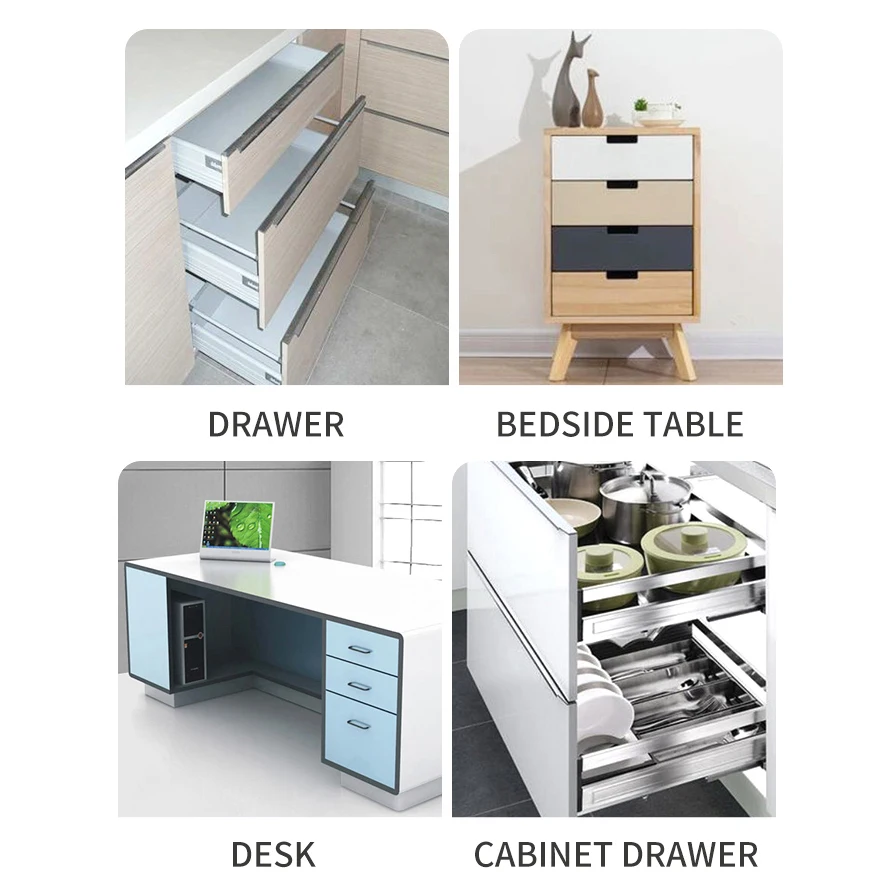 Factory Direct Selling Three-section Rebound Hidden Rail For Drawer Slide