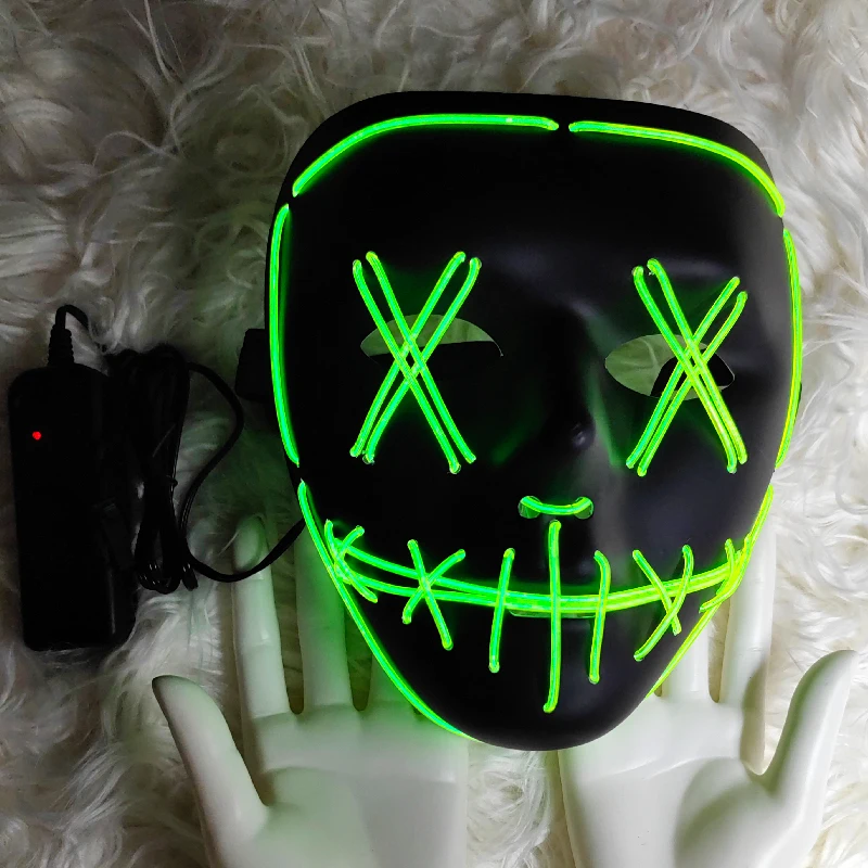 Halloween Costume LED Mask The Purge Movie EL Wire DJ Party Festival HQ Fashion