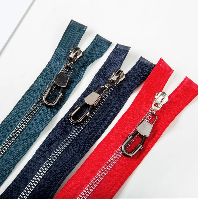 Dawei Factory #5 Metal Zipper Double Slider Zinc Alloy Teeth Customized Logo metal zipper For Garments