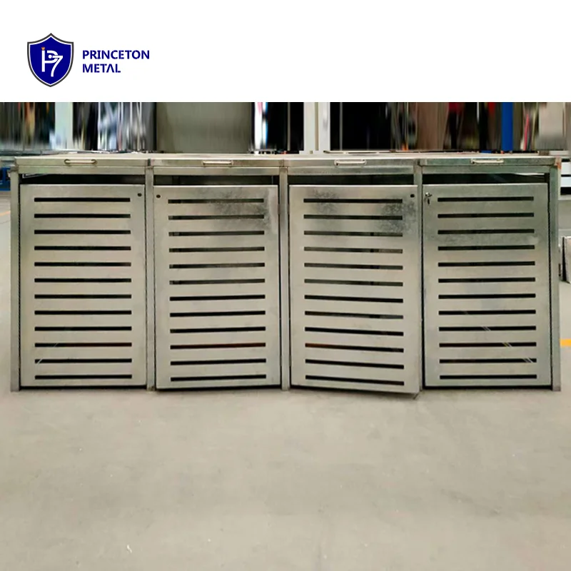 Наружная Запираемая оцинкованная стальная корзина/хранилище