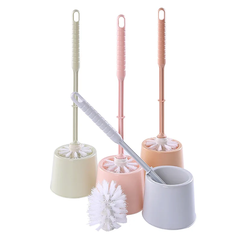 Household daily creative bathroom thickened plastic with base toilet brush set toilet cleaning brush
