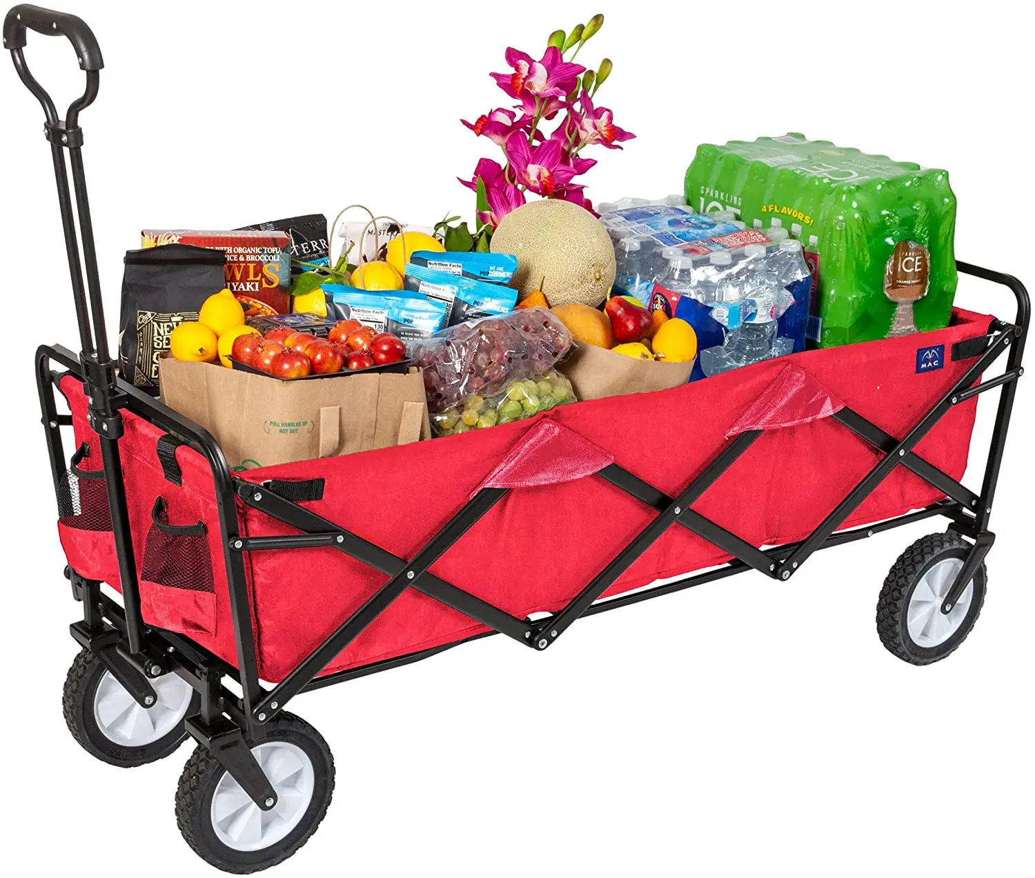 Extension Long Garden Folding Carry Trolley Foldable Beach Wagon Cart Outdoor Camping Foldable Beach Trolley Cart