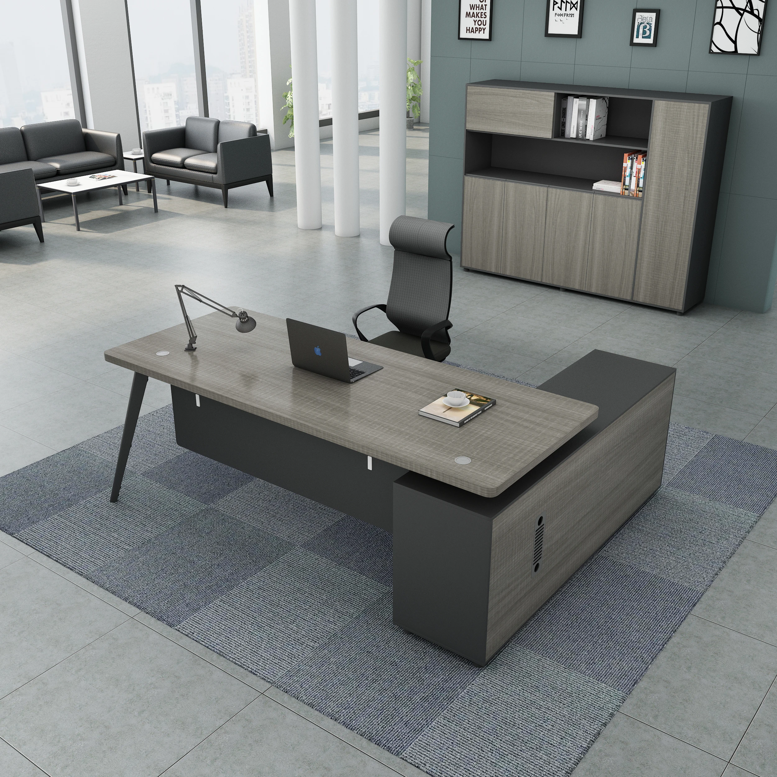 Modern Wooden Office Desk set L shape Furniture Luxury Executive Office Works Manage Table Corner Office desk