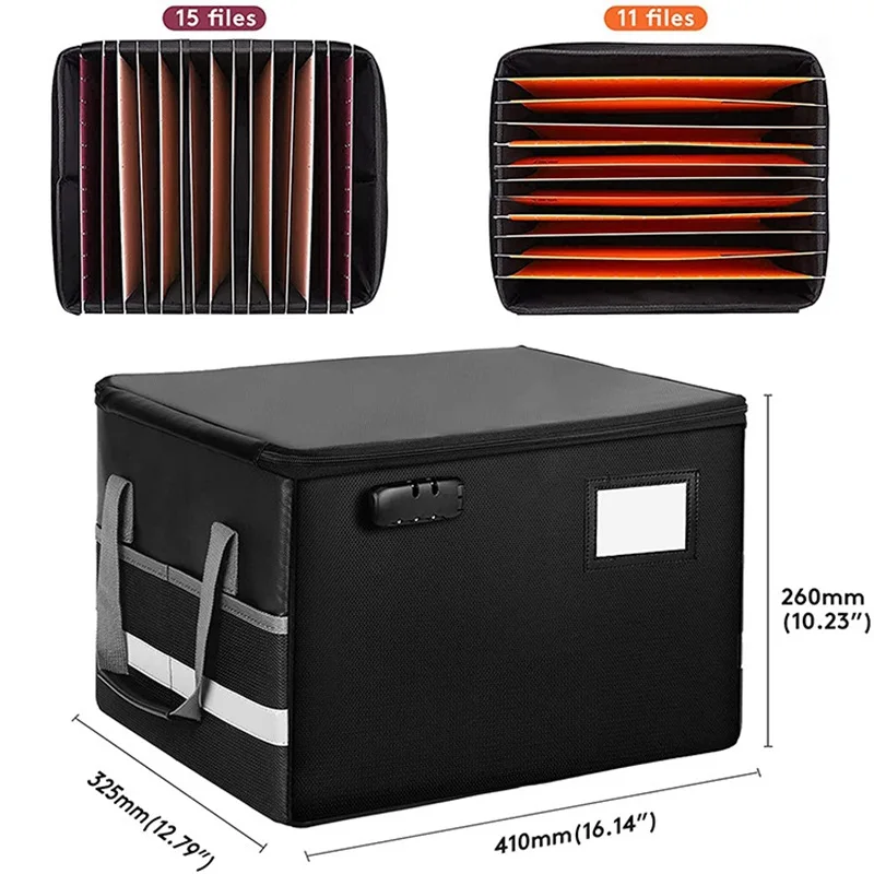 Wholesale Durable Portable Fire And Water-resistant Safe Briefcase File Storage Bags Important Document Bags