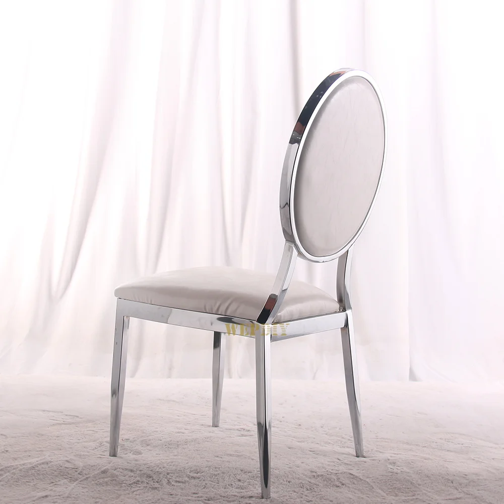 Hot sale Stainless steel round back chair for wedding decoration
