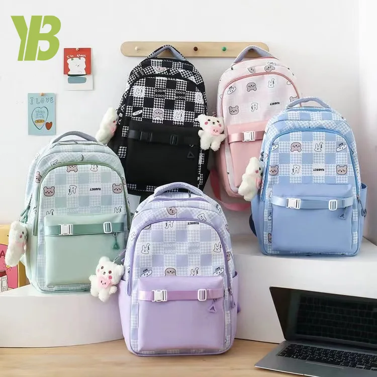 High School Student Backpack Fashionable Large Capacity College Style School Bag Zipper Closure Waterproof Good Quality Girls