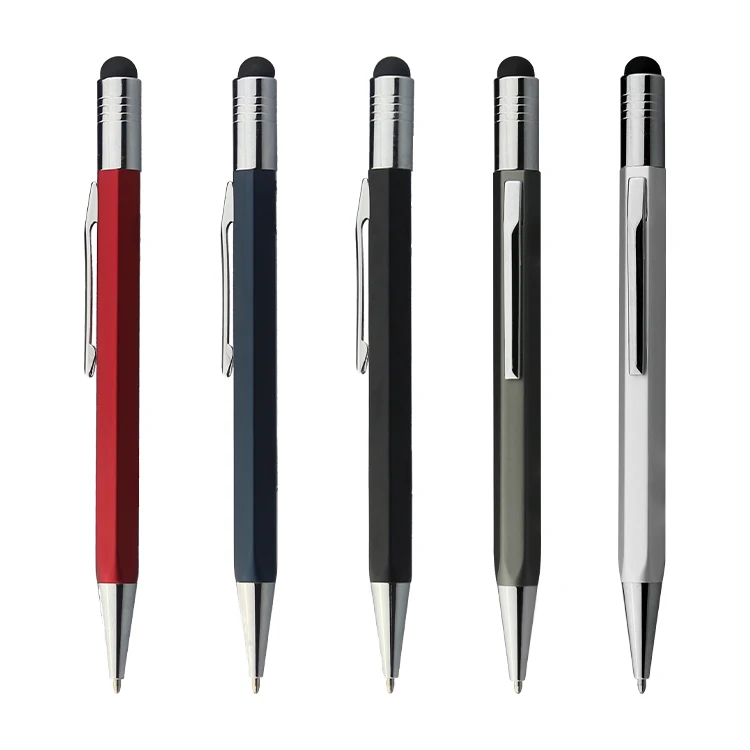 Stylus pen Laser Logo Custom Colorful Ballpoint Pen Wholesale Black Green Gift Red