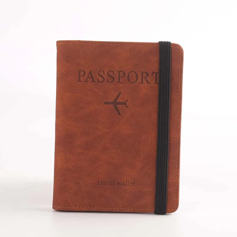 Women Men RFID Vintage Business Passport Covers Holder Multi-Function ID Bank Card PU Leather Wallet Case Travel Accessories