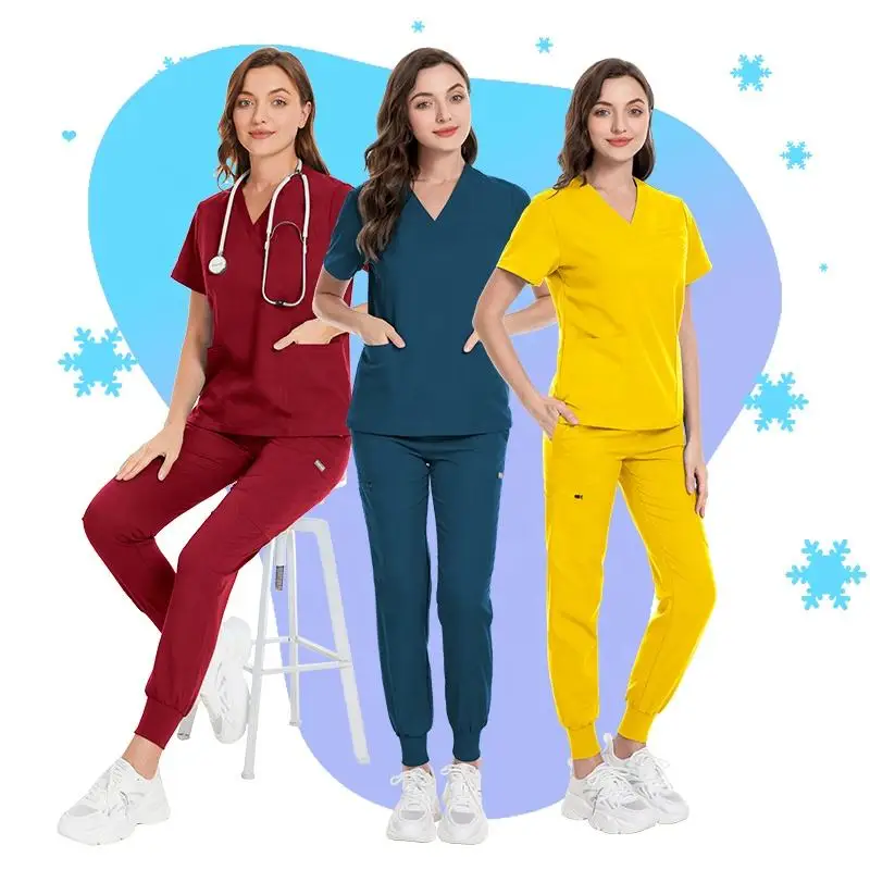 Wholesale Fashion Scrubs Nursing Uniform Scrubs Sets Niaahinn Women Scrub Medical Nursing Scrubs Uniforms Sets
