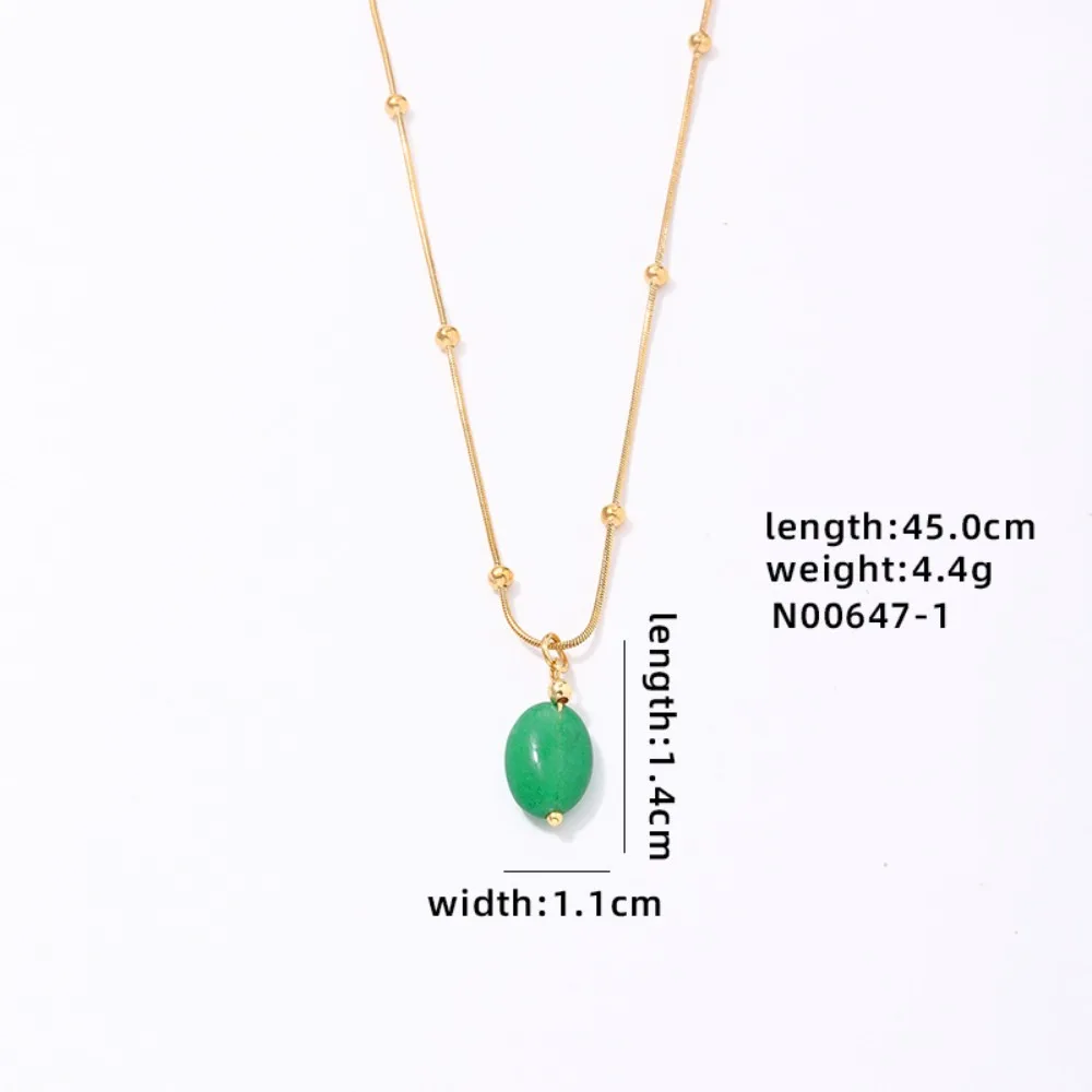 Gemstone pendant stainless steel necklace design fashion natural healing crystal gem stone pendant necklace jewelry for women