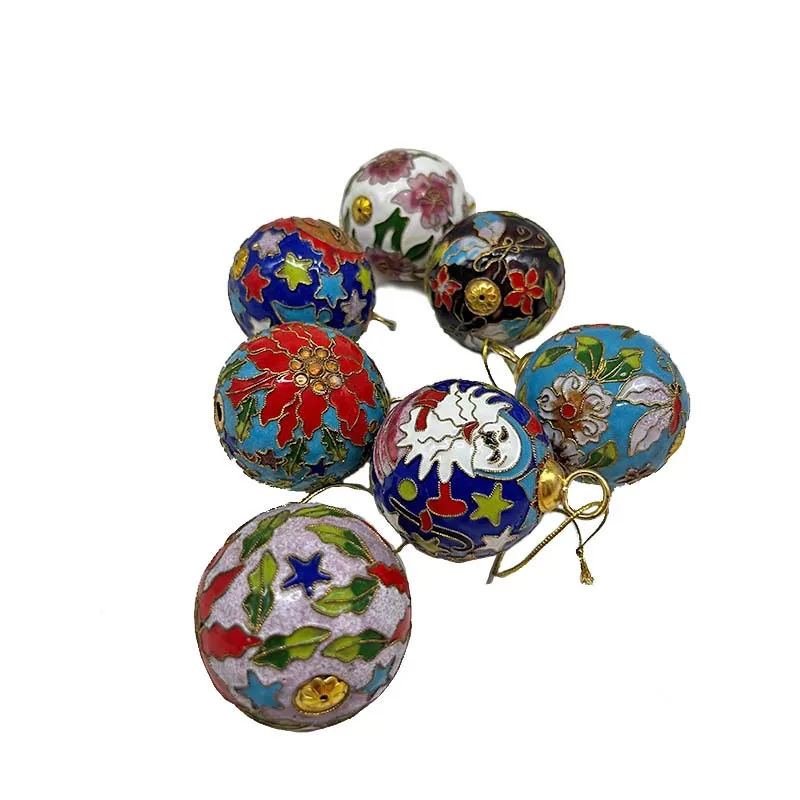 Ready Stock Hanging Baubles Xmas Tree Ornaments Cloisonne Christmas Balls  For Event Party Decorations