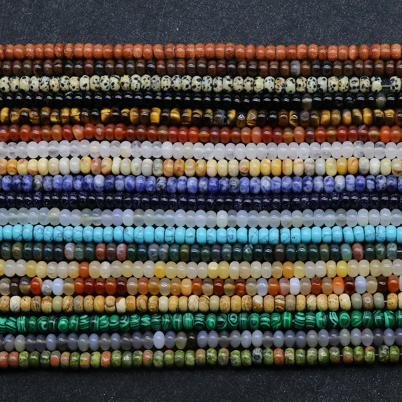 Wholesale 5*8mm  Natural Crystal Tiger eye Abacus Beads Flat Round Healing Gemstone Beads for Bracelet Necklace Jewelry Making