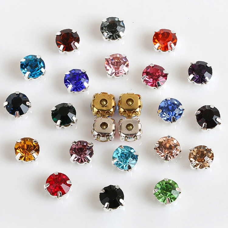 Wholesale Crystal Glass Stones For Clothes DIY Silver/Gold Plating Brass Claw Setting Sew On Rhinestone