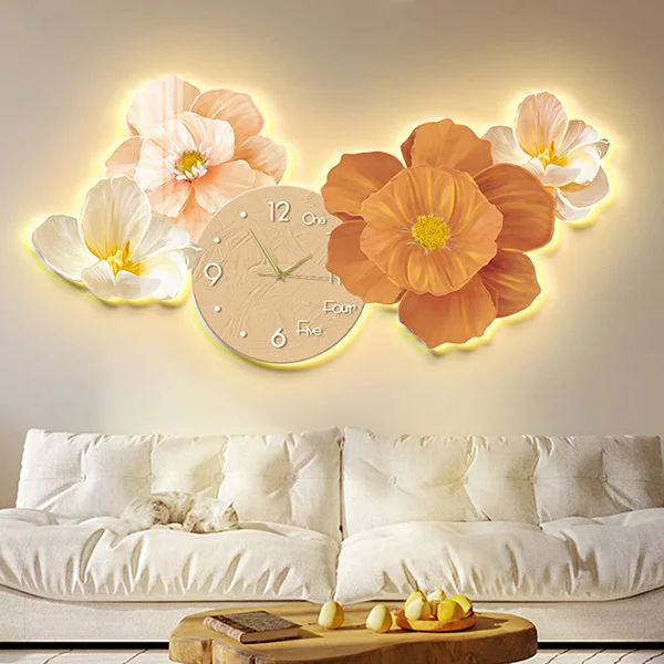 Оптовая продажа от производителя ресторан цветочная живопись Хрустальная светодиодная настенная домашний декор картины