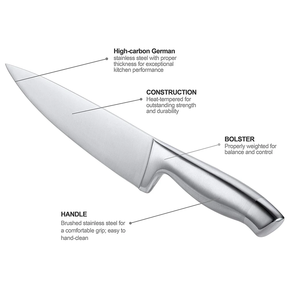  Amazon hot selling knives set 11 pieces german stainless steel kitchen knife chef with