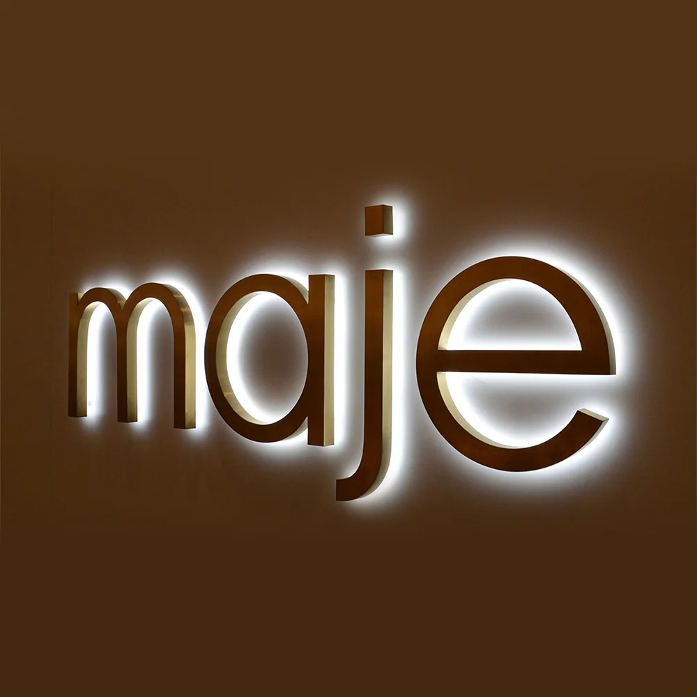 IKE led channel letter 3d acrylic stainless steel sign luminous backlit alphabet led arabic letters