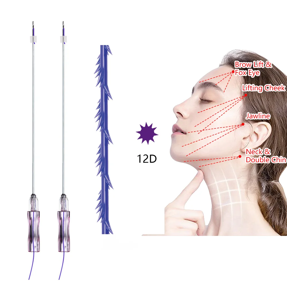 WETAMEI Korea Faden Pcl Thread, Fox Eye Cog 4d 60mm 90mm Double Screw Plla Hilos, Eyebrow Lifting Thread Face Lift Pdo